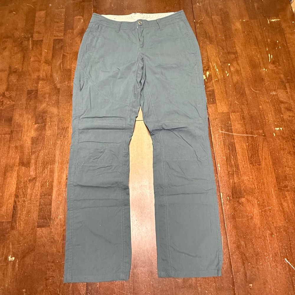 KUHL Legendary Splash Straight Leg Pants Women 10 Gray Blue Hiking Utility 6279